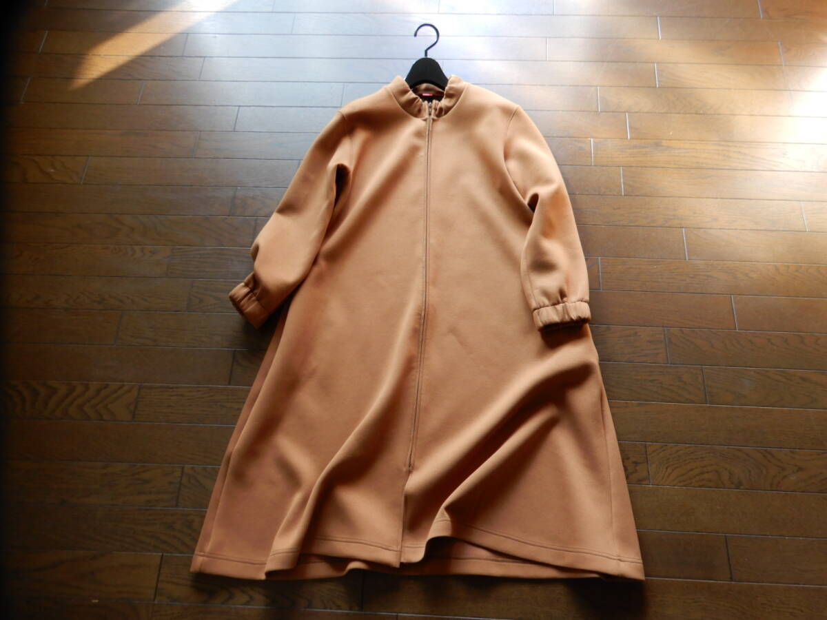 【DOUBLE STANDARD CLOTHING /ダブルスタンダードクロージング 】日本製　大人可愛いジップAラインボンディングロングコート　ブラウン　