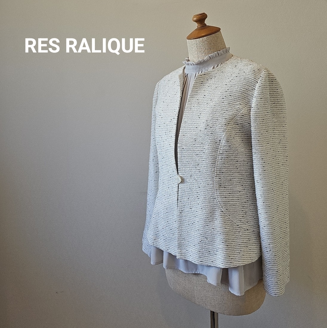 RES RALIQUE レラリック セレモニー セット ブラウス ジャケット フォーマル 入学式 卒業式 ノーカラージャケット サイズ38■F3mar11