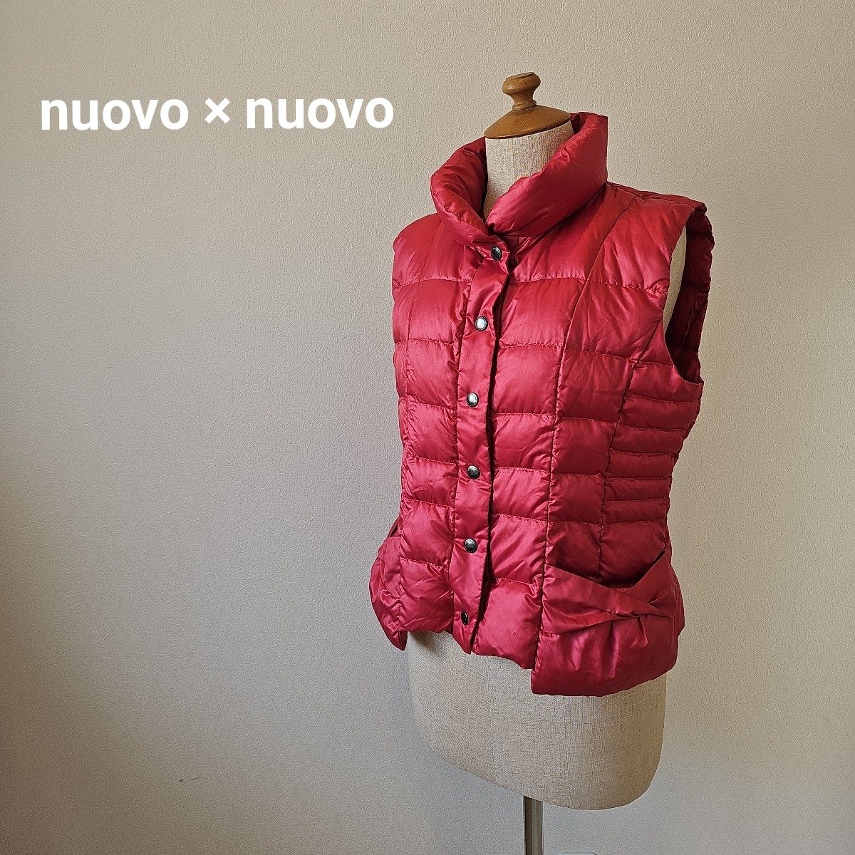nuovo × nuovo ノーボノーボ 軽量 ダウンベストピンクサイズ40　ダウン　フェザー　スナップ ポケット 可愛い■F3mar12