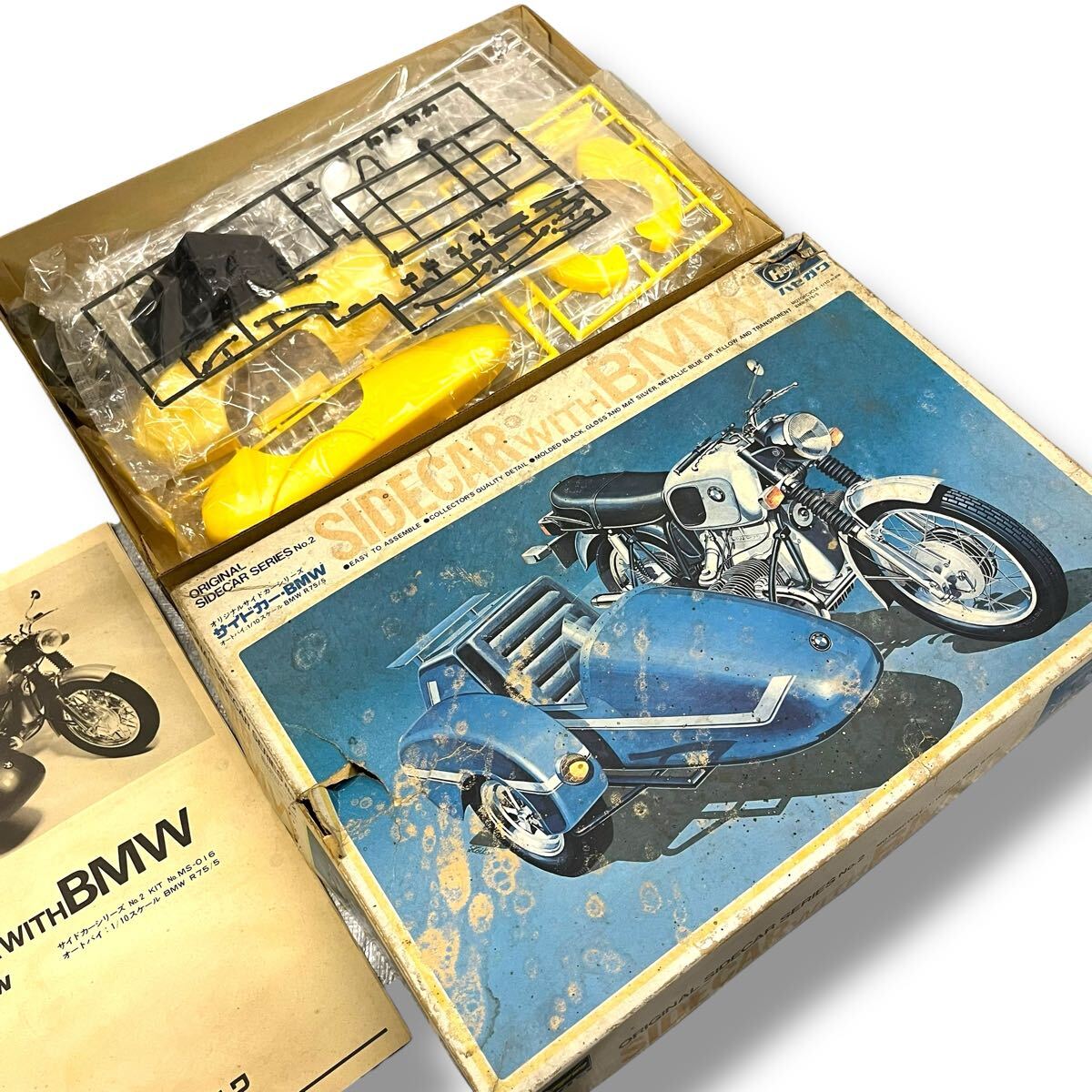 当時物/未使用/ハセガワ/SIDECAR WITH BMW/1/10/プラモデル/サイドカーBMW/昭和レトロ/玩具/おもちゃ/旧車/バイク/国産/ラジコン/ミニ四駆