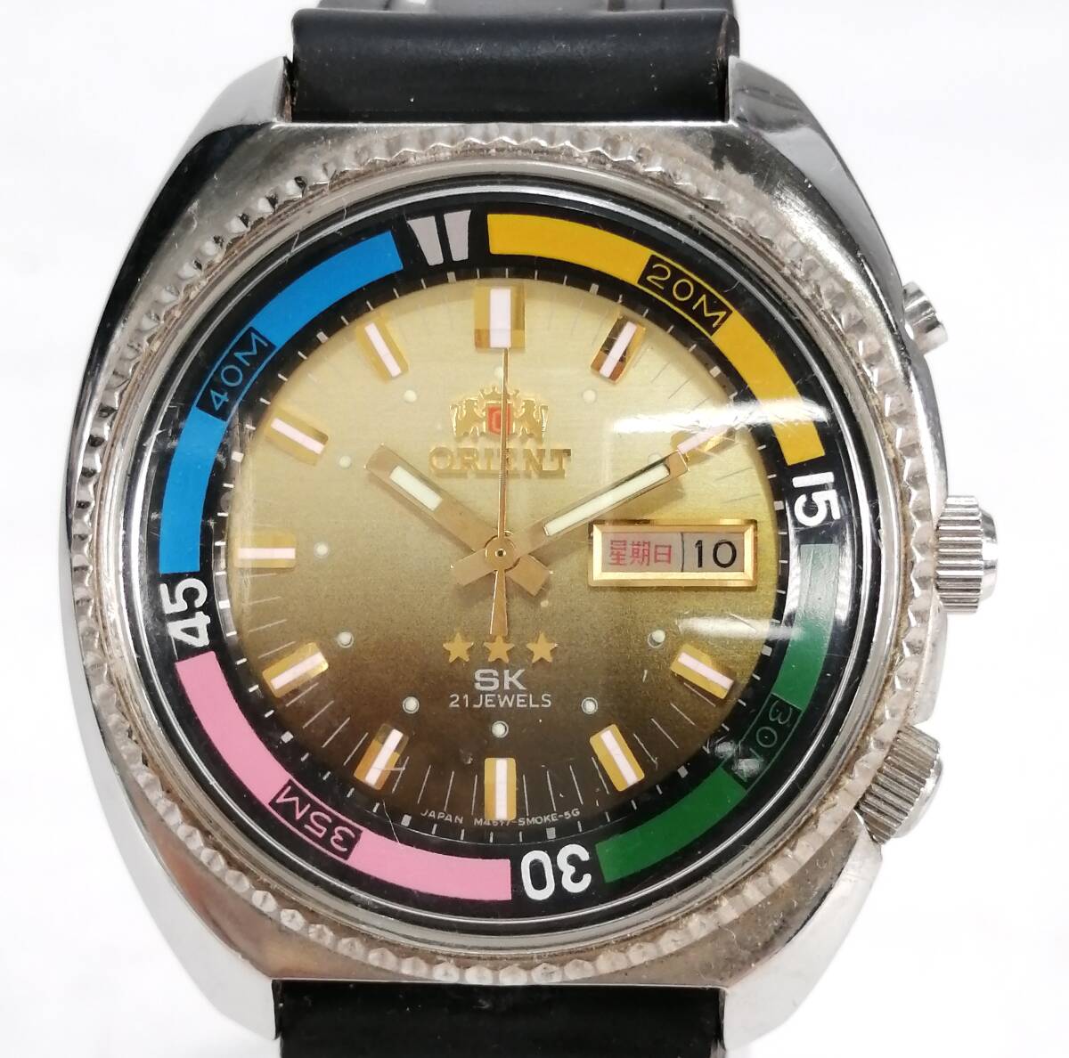 ORIENT SK オリエント 4696 17SA-7A 21石 自動巻き カラフル デイデイト 腕時計 