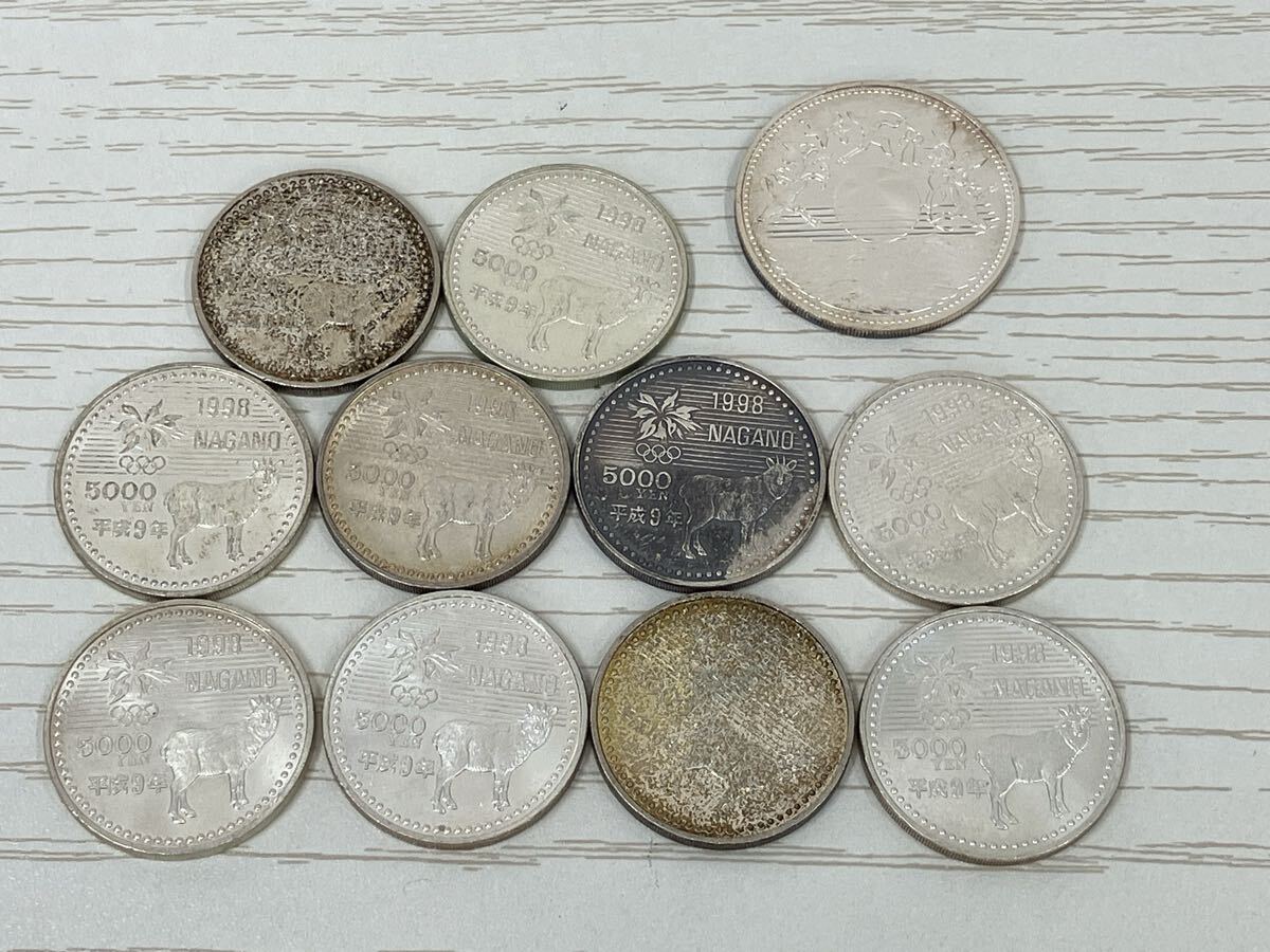 【L1242-l】1万円銀貨　5千円銀貨　額面6万円分　まとめ　 銀貨 記念硬貨 コレクション 貨幣　御在位60年　長野オリンピック