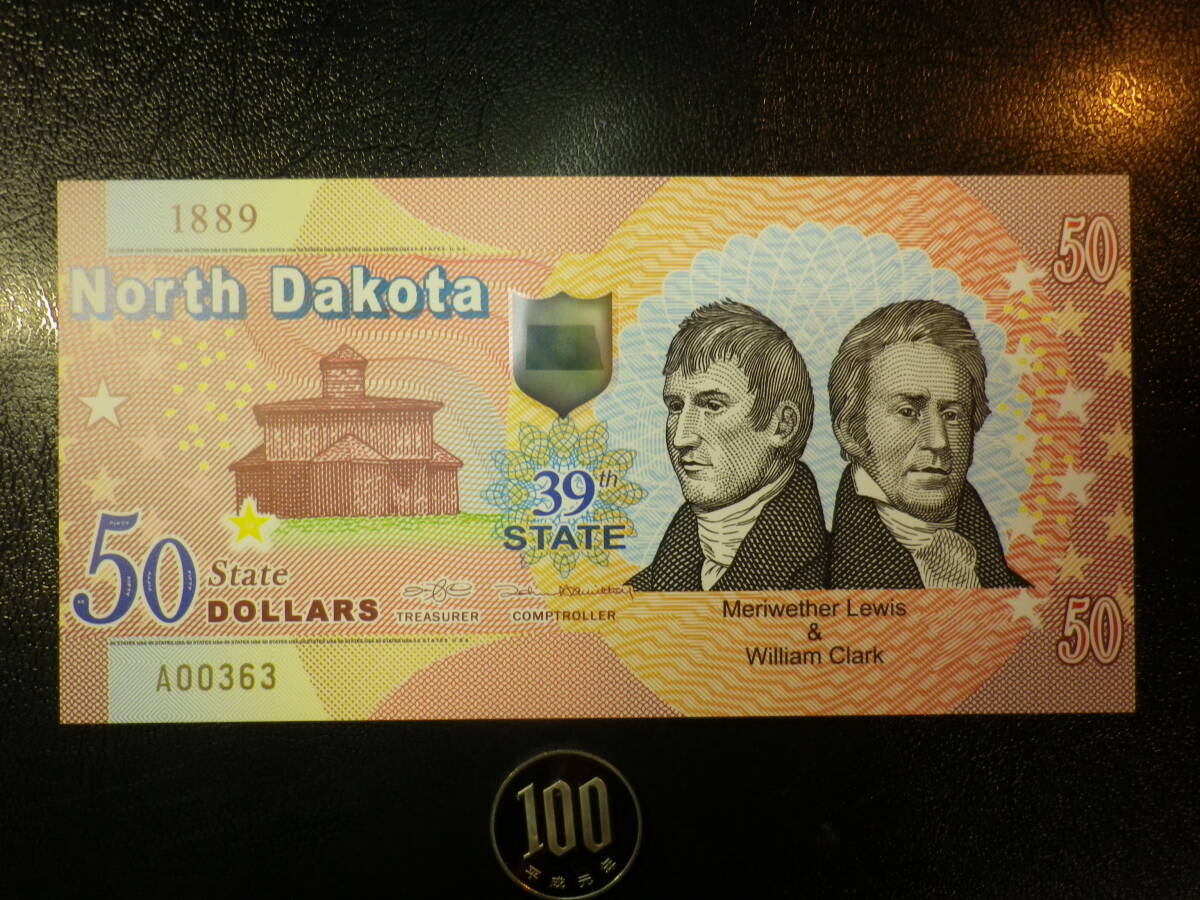 USA/アメリカ(ファンタジー）North Dakota 2022年 39th State 50State Dollars 
