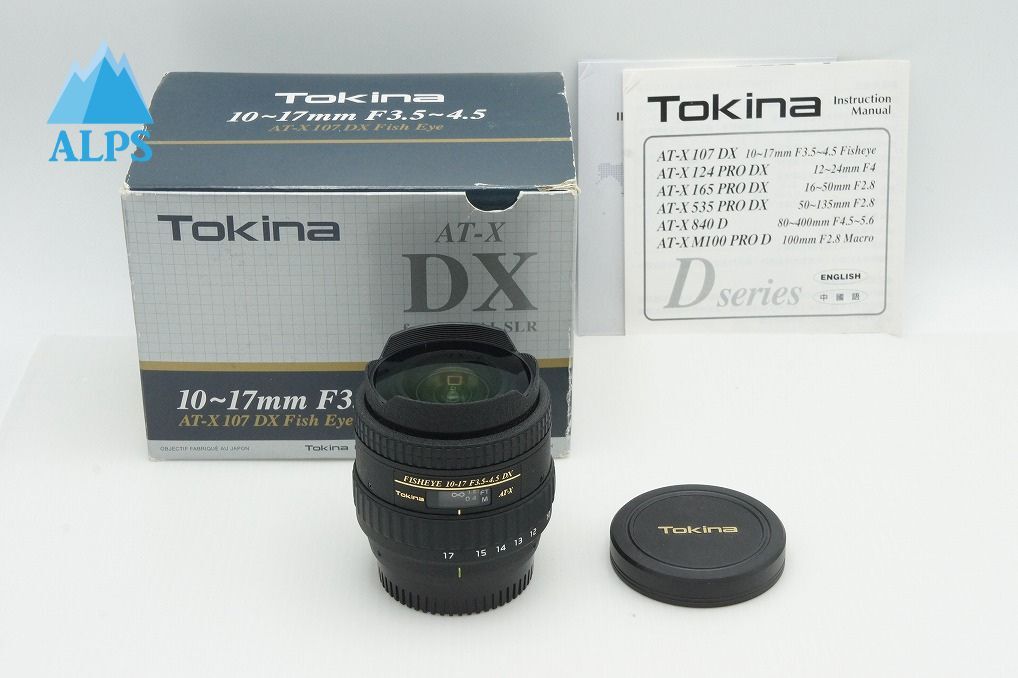 良品 Tokina トキナー AT-X 107 DX FISHEYE 10-17mm F3.5-4.5 Nikon ニコン Fマウント APS-C 元箱付 260127b【アルプスカメラ】