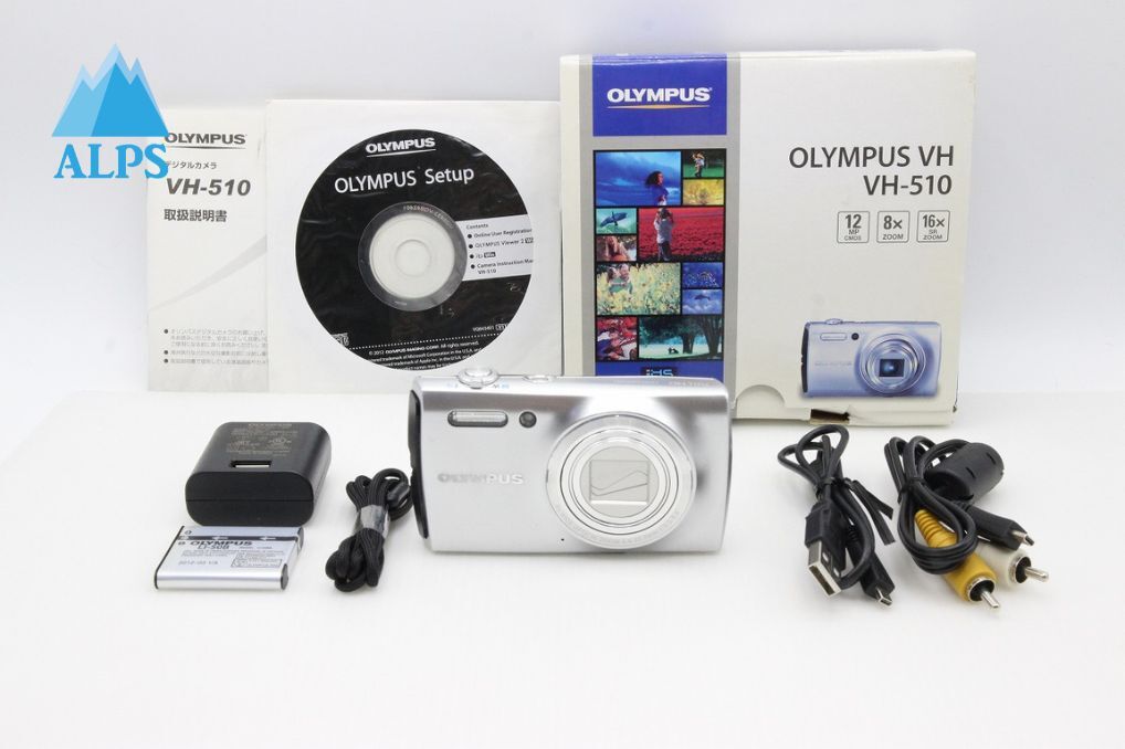 美品 OLYMPUS オリンパス VH-510 コンパクトデジタルカメラ シルバー 元箱付 260131k【アルプスカメラ】
