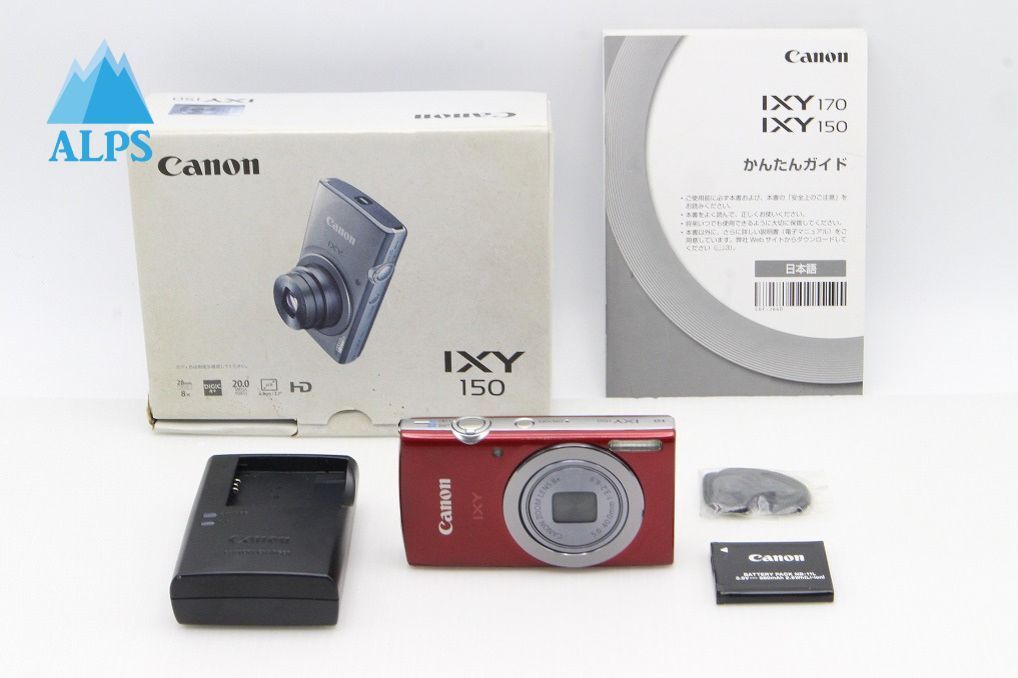 良品 Canon キヤノン IXY 150 コンパクトデジタルカメラ レッド 元箱付 260203e【アルプスカメラ】