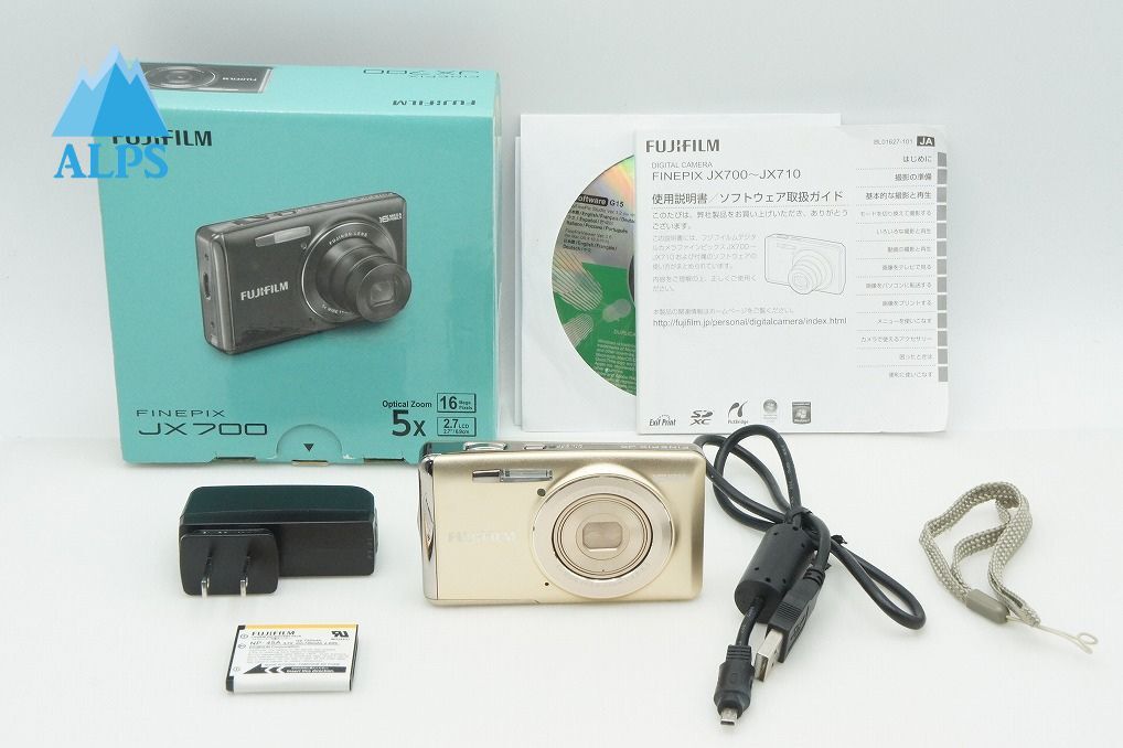 美品 FUJIFILM フジフィルム FinePix JX700 コンパクトデジタルカメラ シャンパンゴールド 元箱付 260205g【アルプスカメラ】