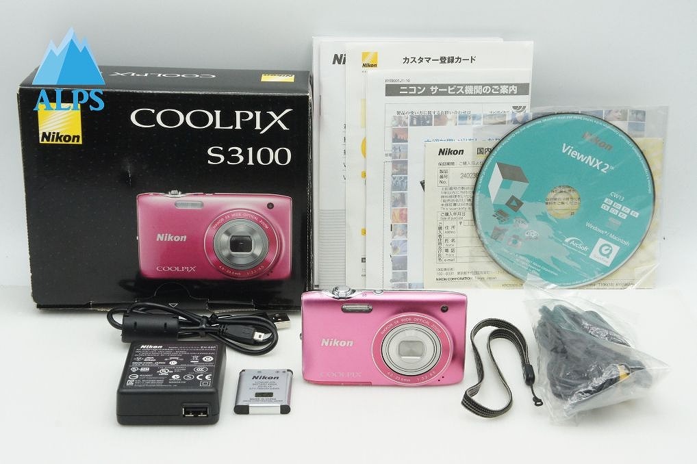 Nikon ニコン COOLPIX S3100 コンパクトデジタルカメラ フレッシュピンク 元箱付 260218f【アルプスカメラ】