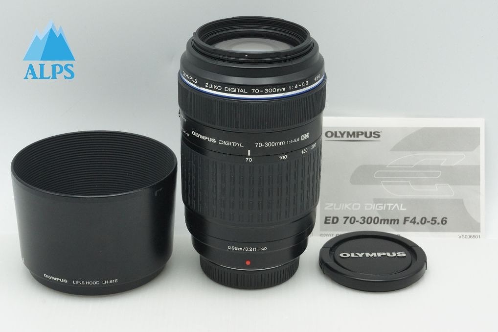 良品 OLYMPUS オリンパス ZUIKO DIGITAL ED 70-300mm F4-5.6 フォーサーズ ズームレンズ フード付 260218u【アルプスカメラ】