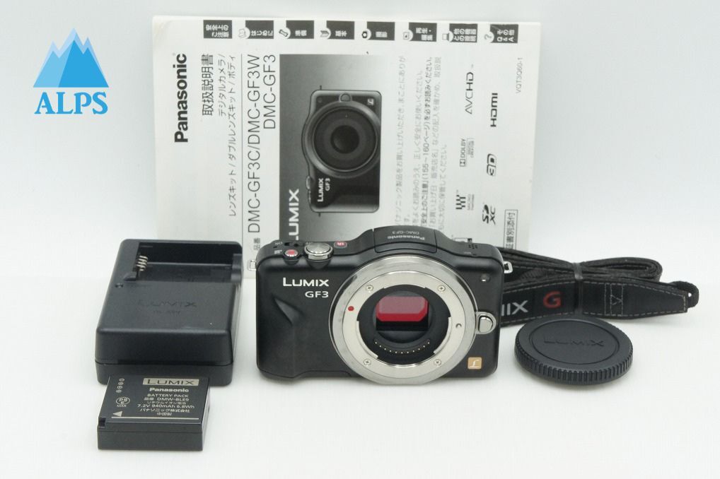 良品 Panasonic パナソニック LUMIX DMC-GF3 ボディ ミラーレス一眼カメラ ブラック 260219g【アルプスカメラ】