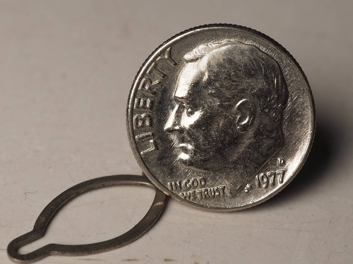 タイタック ONE DIME アンティークコイン タイピン　1977年　直径約1.8ｃｍ