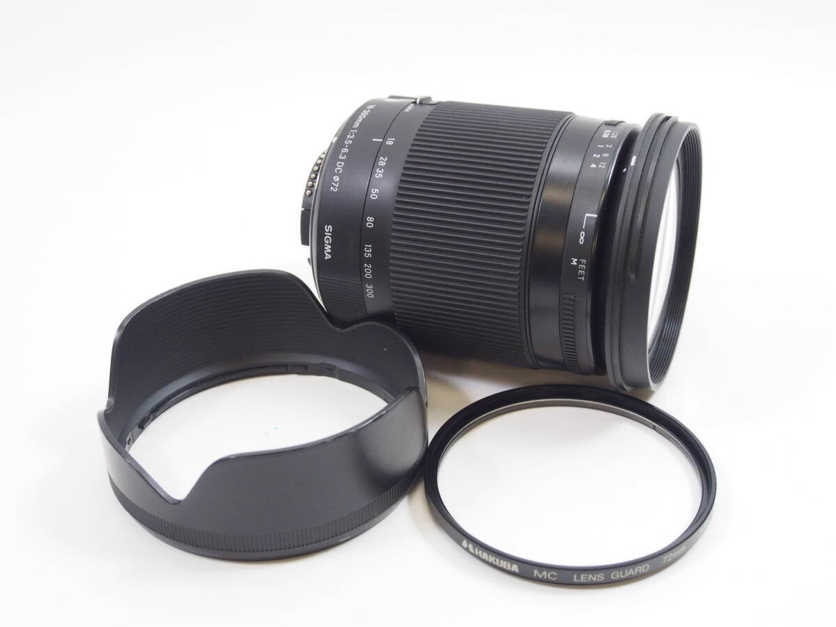 【美品】◎SIGMA シグマ 18-300mm F3.5-6.3 DC MACRO OS HSM 014 Nikon用（フード・フィルター付）