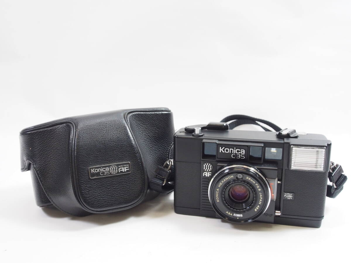 【外観美品】◎Konica コニカ C35 AF コンパクトフィルムカメラ（ケース付）