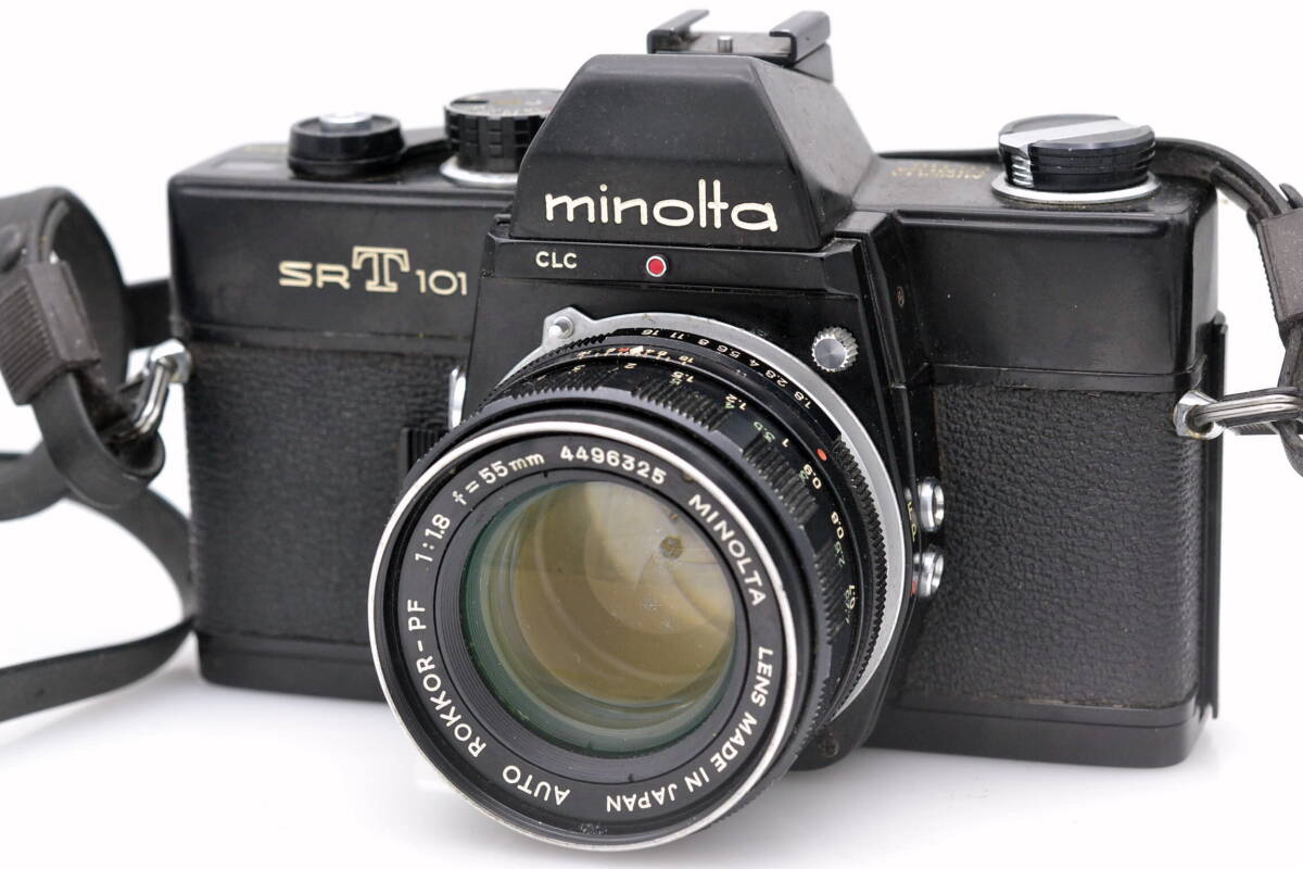ミノルタ MINOLTA SRT 101 ボディ ブラック AUTO ROKKOR PF 55mm 1.8 レンズセット 