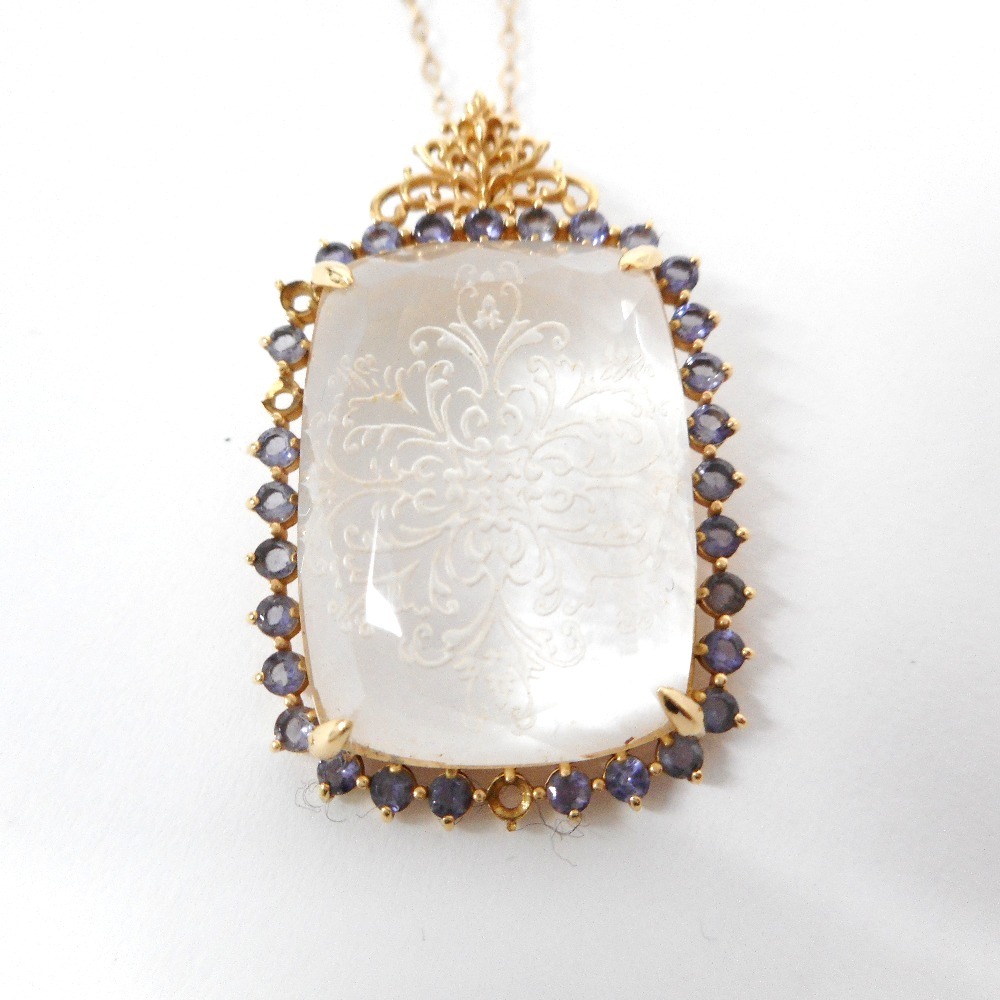 ID347213 アガット クラシック ペンダントネックレス K10 クオーツ 約6.9g レディース agete 中古