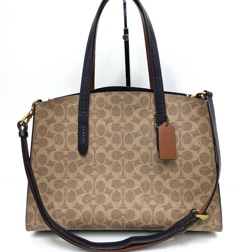 Dz809801 コーチ ショルダーバッグ チャーリーキャリオール シグネチャー 69481 ブラウン レディース COACH 中古