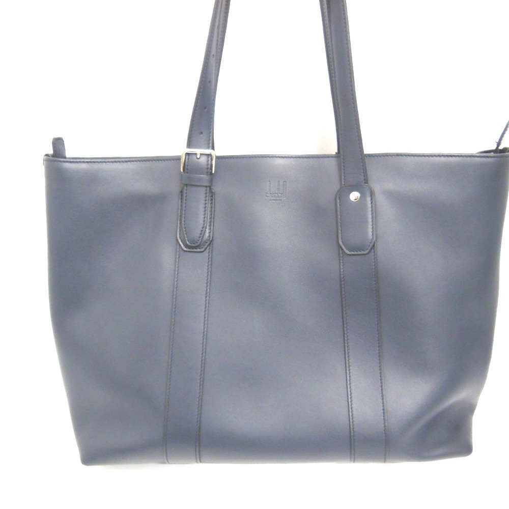 NA414061 ダンヒル ハムステッド イースト ウエスト トートバッグ レザー ネイビー系 メンズ Dunhill 中古