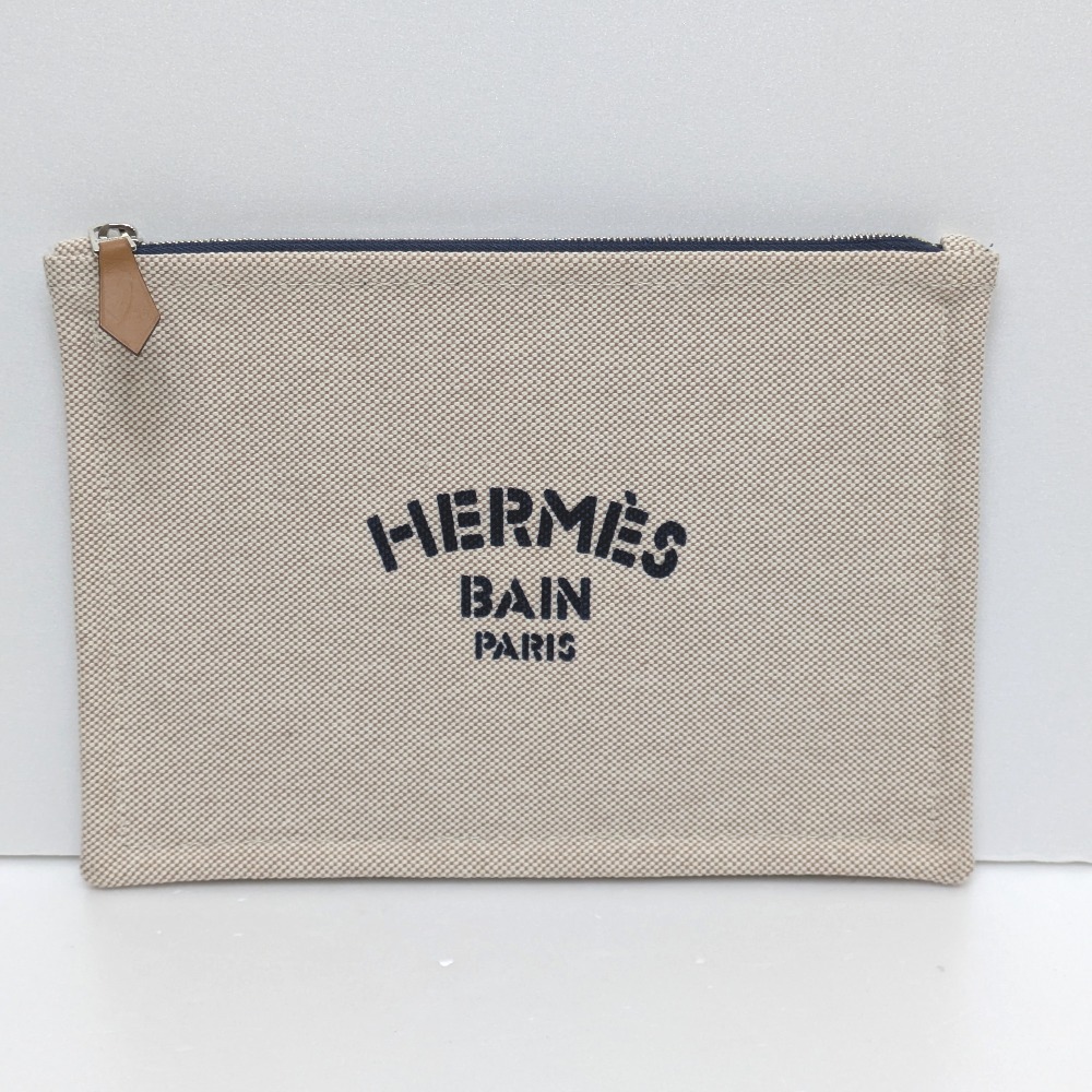 Dz809921 エルメス ポーチ ニュー ヨッティング ポーチPM ネイビー レディース HERMES 中古美品