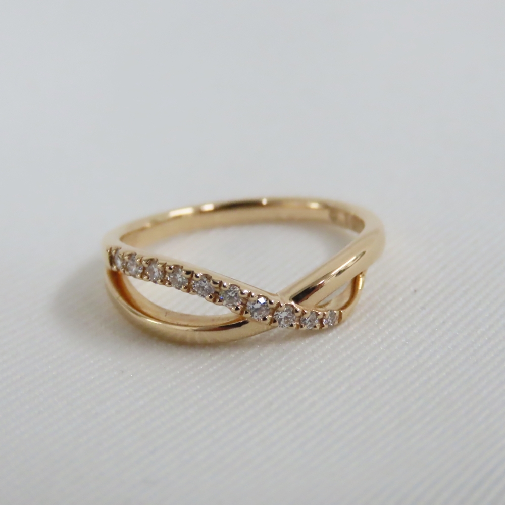 Ts609841 ヴァンドーム青山 リング・指輪 K18PG　ダイヤモンド0.10ct 約#8.5号 約2.5g レディース Vendome Aoyama 美品