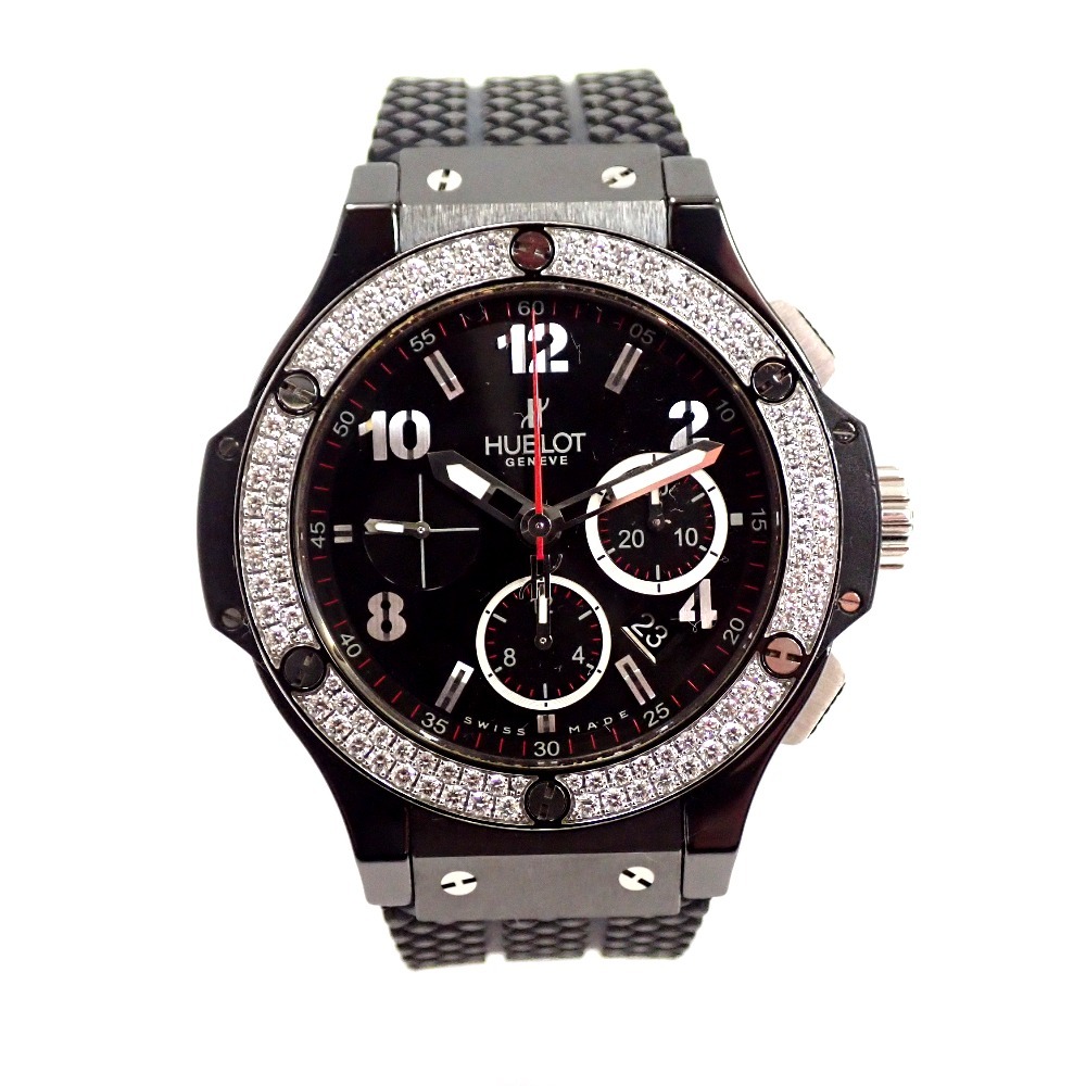 Th674311 ウブロ ビッグ・バン ブラックマジック 301.CV.130.RX.114 クロノグラフ 自動巻き ダイヤベゼル 腕時計 メンズ HUBLOT 中古