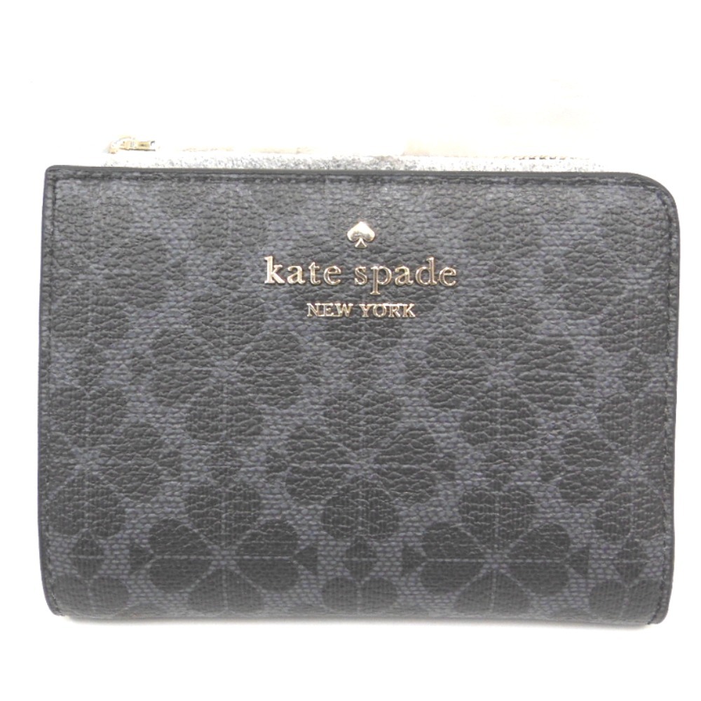 NA57261 ケイトスペード 二つ折り財布 スペード フラワー スモール Lジップ ウォレット KK894-002 ブラック レディース Kate Spade 未使用