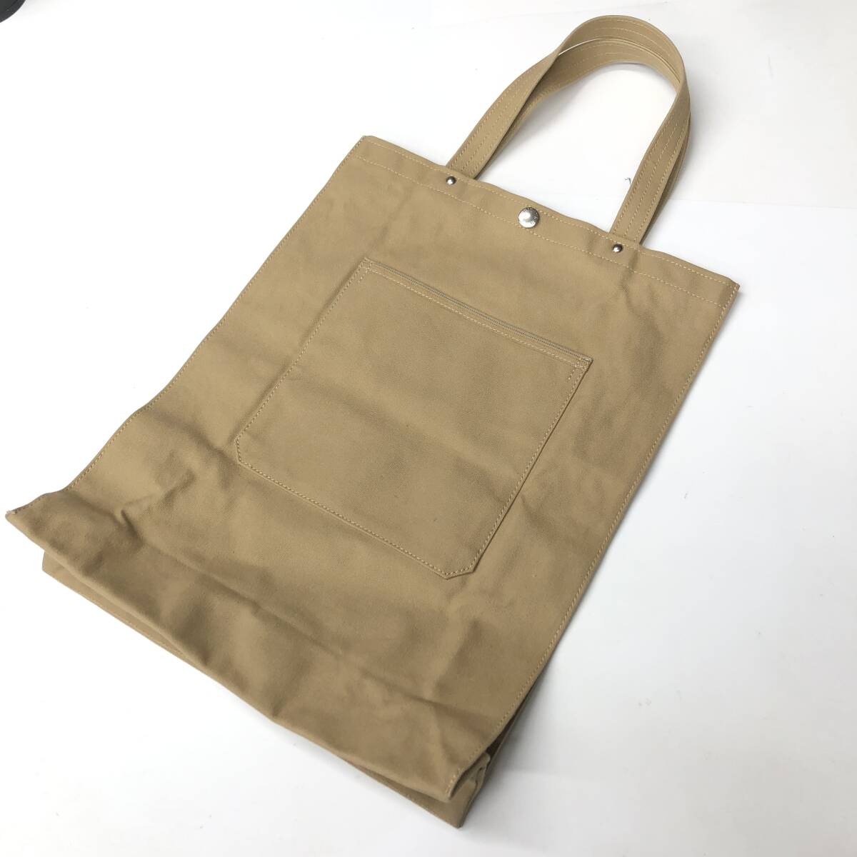 一澤帆布 トートバッグ 底鋲 サンド系 縦長