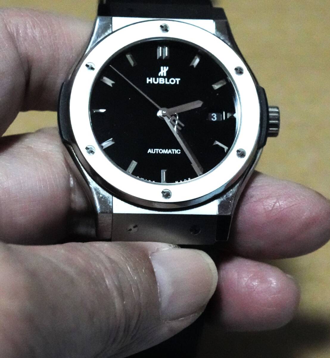 HUBLOT】クラシック．フュージョン日本限定（ポリッシュ）542.NX.1270.RX/保証カード、箱＆カードリーダー付き!!