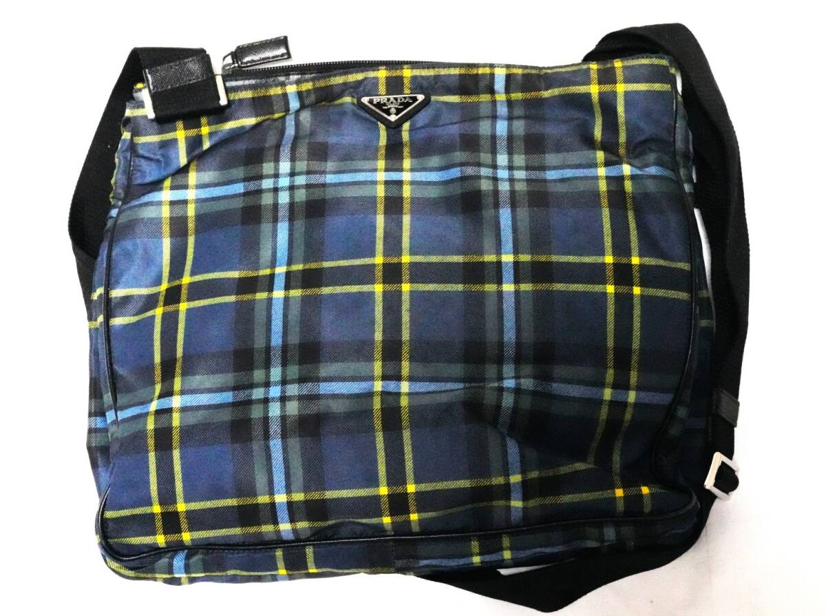 【PRADA】Sholder Dag(check-Color)プラダ．ショルダー．バッグ．チェック柄/阪急メンズ館で購入!!