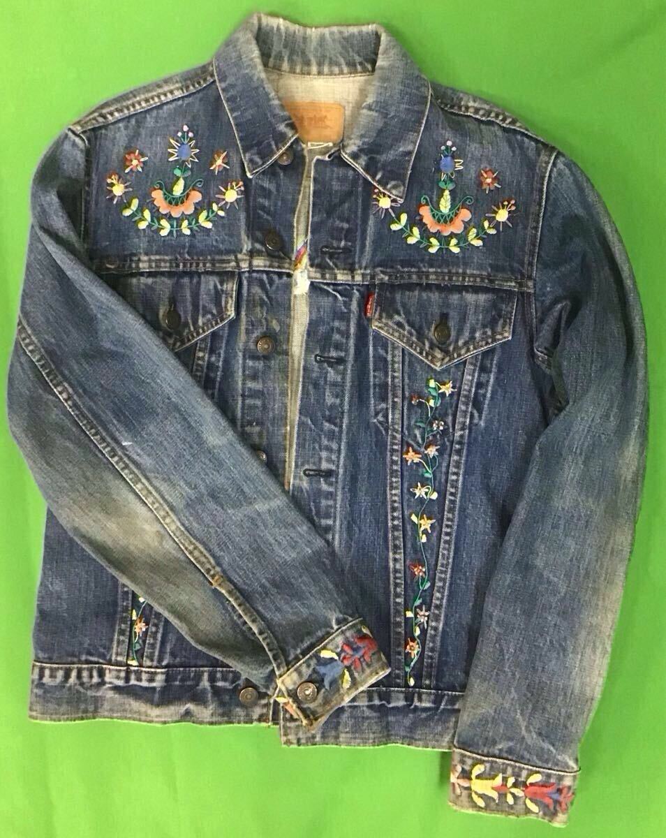 リーバイス　70s Levi‘s 70505 デニムジャケット　ヒッピー刺繍