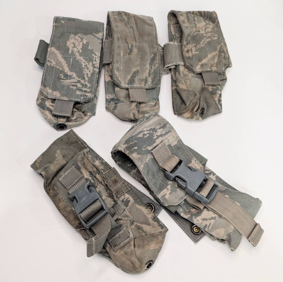 米軍 ラジオポーチ 無線機ポーチ マガジンポーチ 迷彩 5個 まとめ売り 米軍放出品 ジャンク 現状品 破れあるものあり サバゲ―