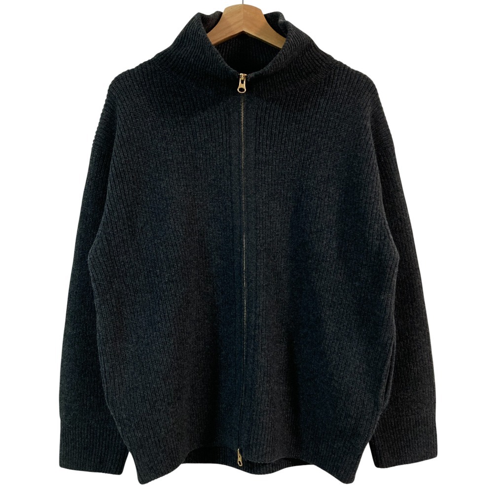 未使用 24AW 23区 ウールカシミヤ スタンドネック ニット KRWWCW0553 大きいサイズ44 ダークグレー