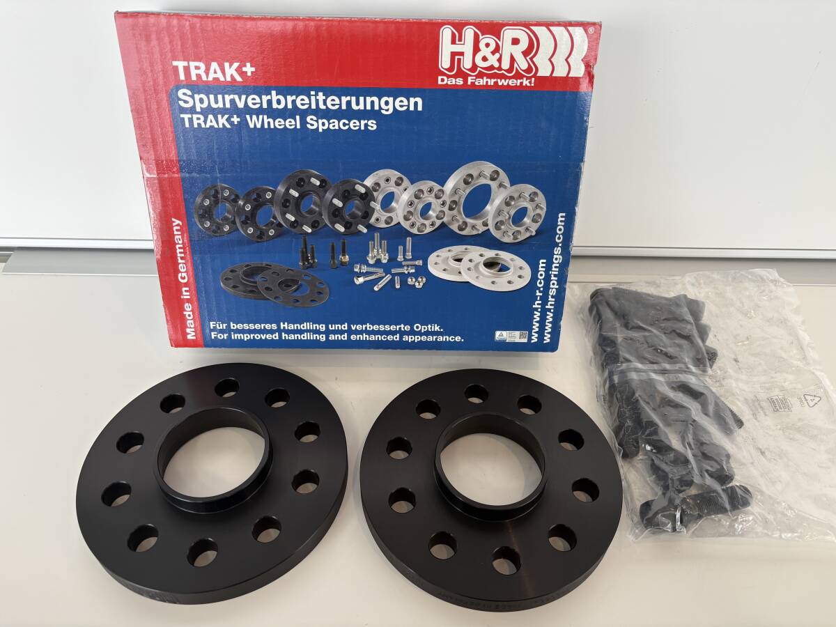 新品！送料込み♪H&R ホイールスペーサー ロングボルトセット 15mm PCD112/5H ハブ66.5 DRタイプ 3055664 2枚1組 首下40mm 10本 No.26038
