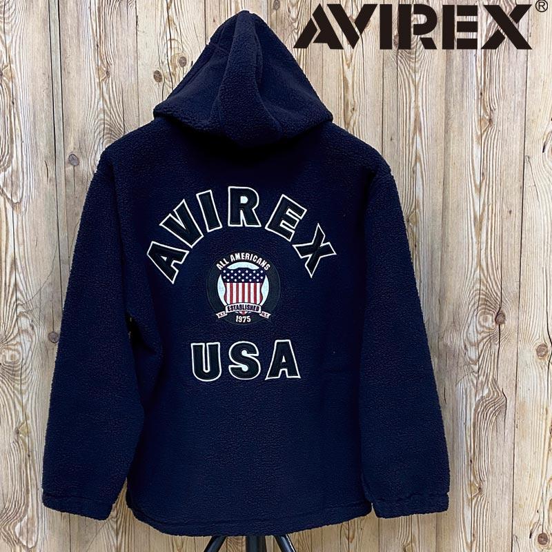 ビッグサイズ AVIREX / アヴィレックス SIGNA TURE LOGO ZIP PARKA / シグネイチャーロゴ ボア ZIPパーカー / サイズ 2XL / 未使用 / A1657
