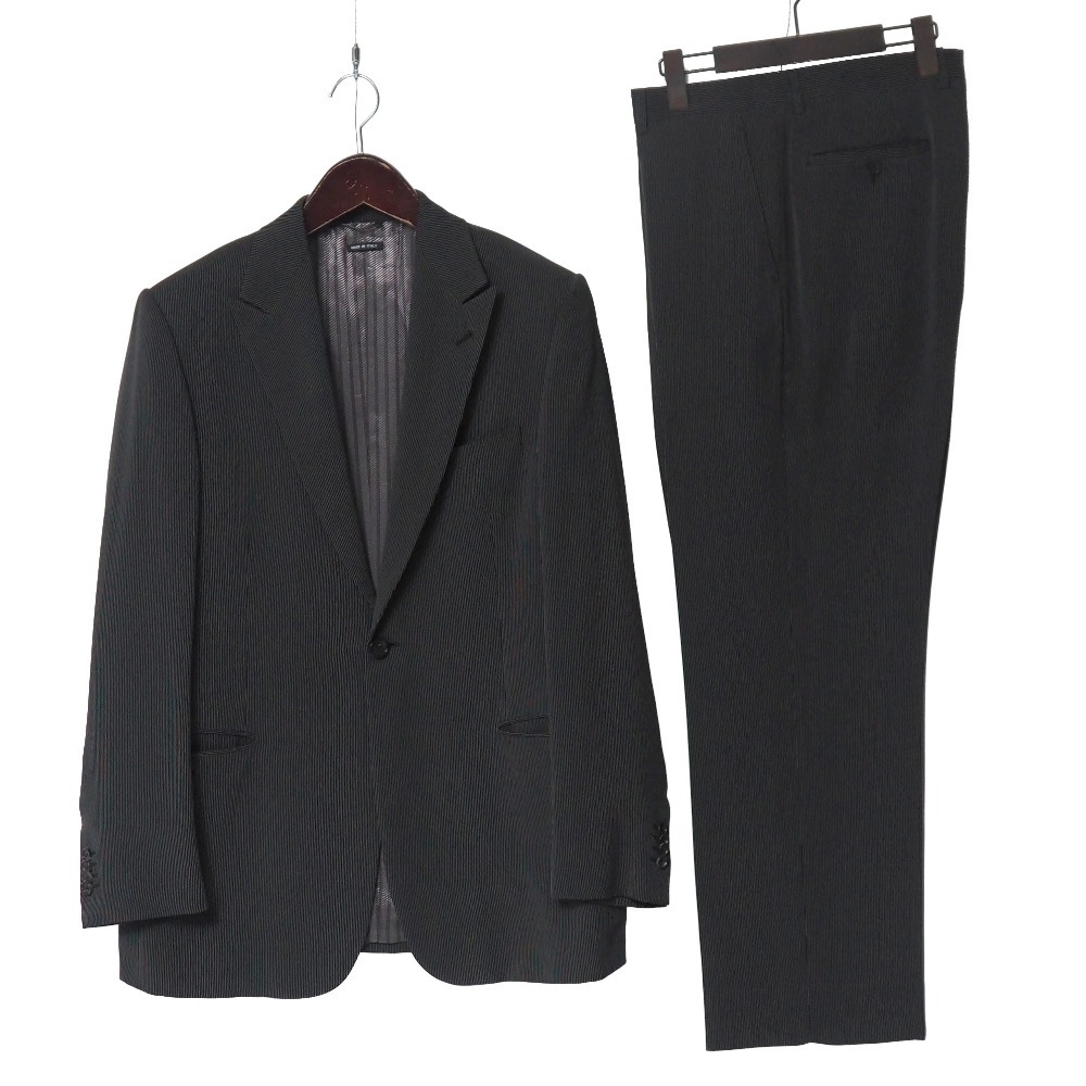 美品 GIORGIO ARMANI ジョルジオアルマーニ BORGO21 スーツ サイズ52 ストライプ テーラード ブレザー シングル
