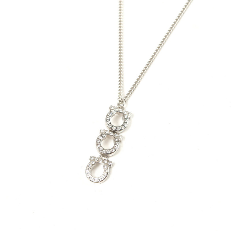 美品 Salvatore Ferragamo サルヴァトーレフェラガモ ネックレス 三連ガンチーニ