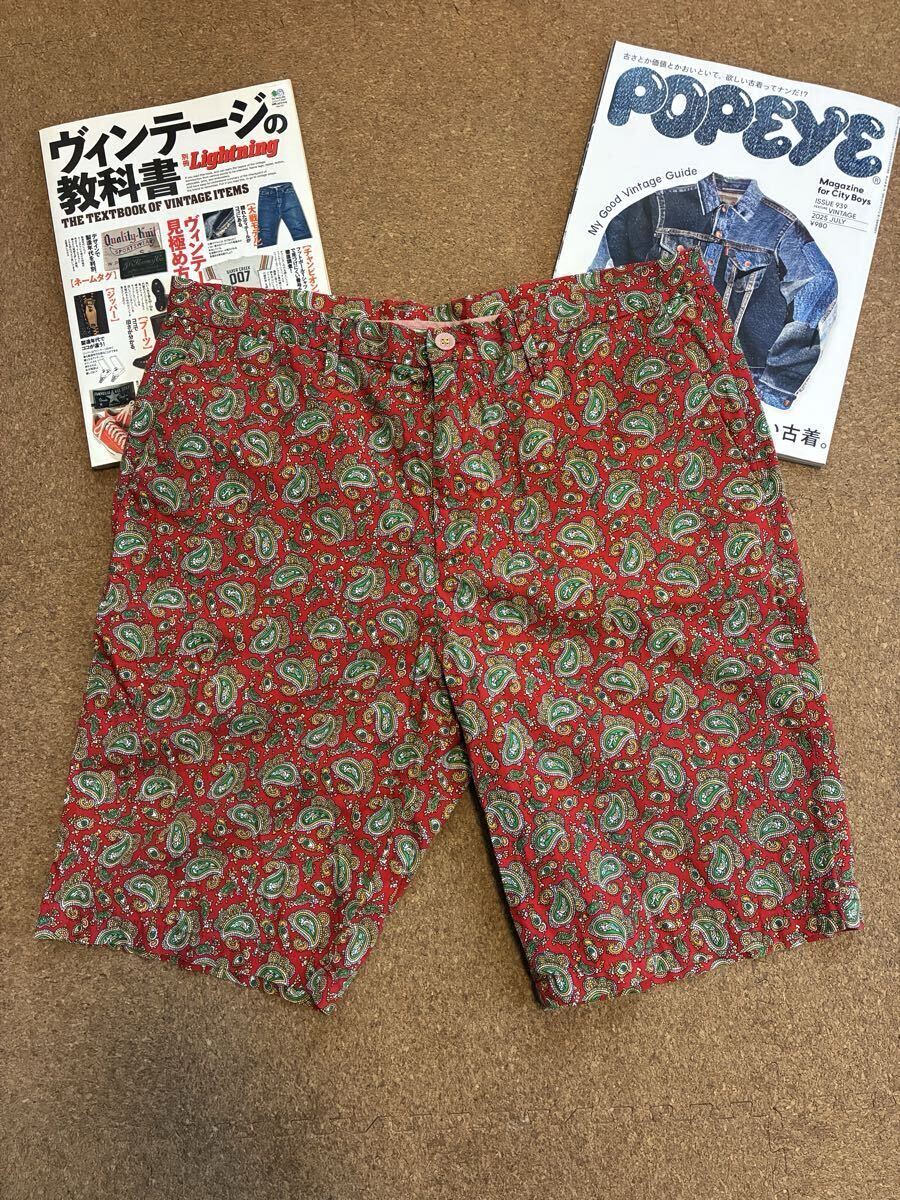 エディフィス/極美品/ペイズリー柄/ショーツ/バンダナ柄/48/日本製/シップス/アローズ/ステュディオス/トウキョウ/EDIFICE/ルイス/希少