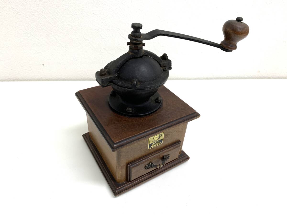 【希少】Kalita カリタ 手動コーヒーミル 木製 ヴィンテージ レトロ 珈琲グラインダー（管理：Y40）
