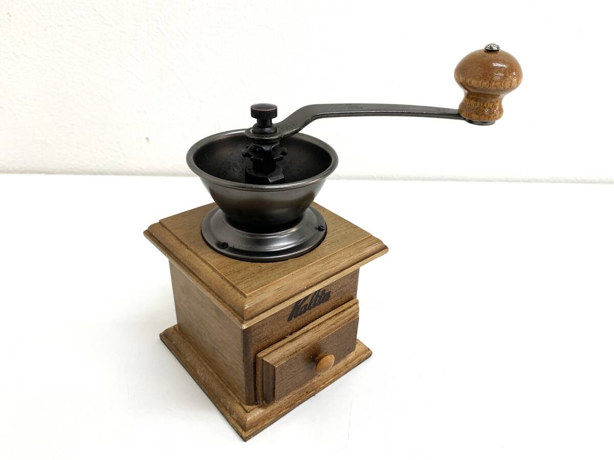 Kalita 手挽き コーヒーミル 木製 ヴィンテージ風 手動グラインダー ドリップ用（管理：P102）
