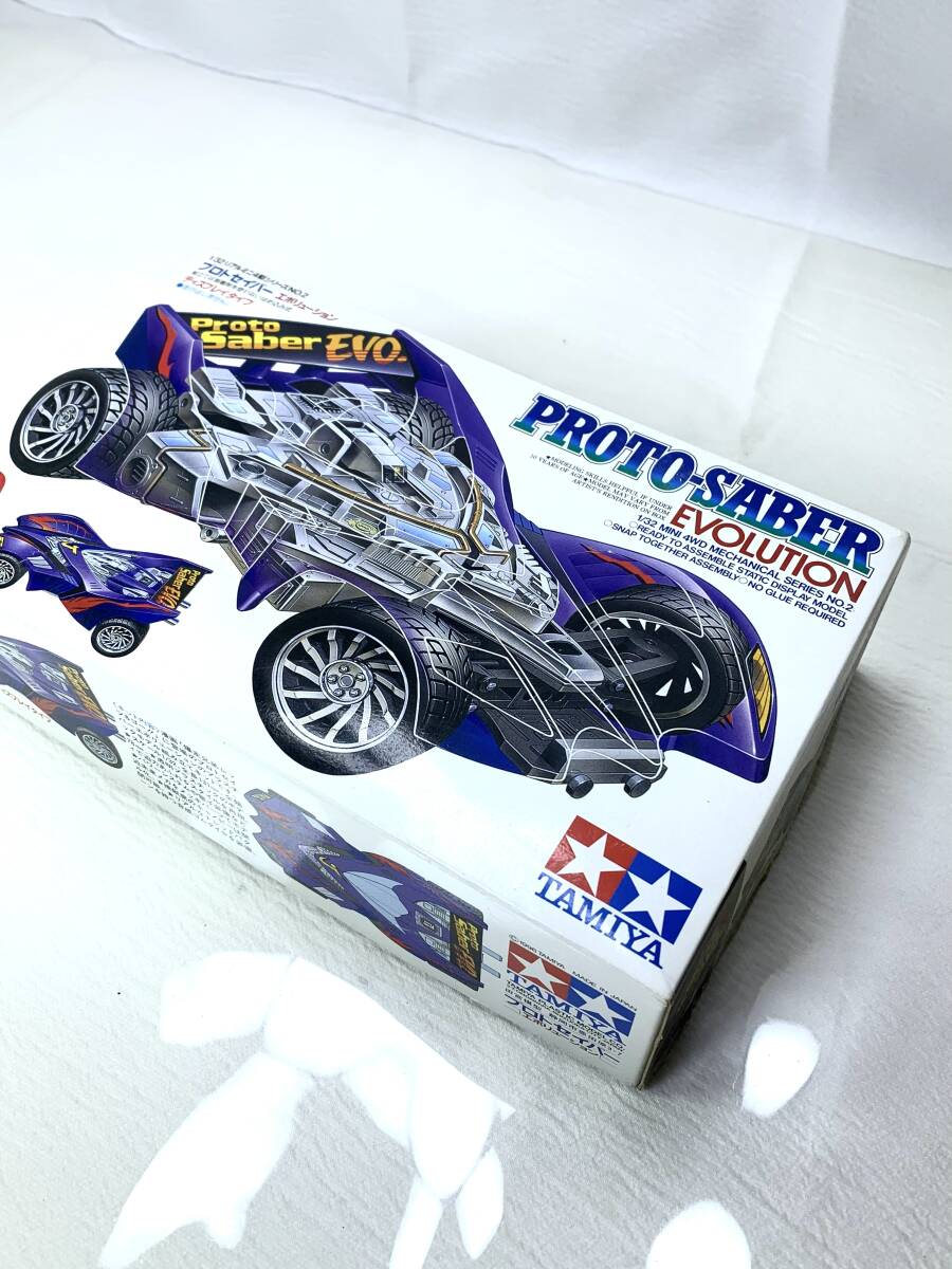 【未組立】タミヤ 1/32 リアルミニ四駆 No.2 プロトセイバー エボリューション 当時物 レッツ&ゴー TAMIYA PROTO-SABER EVO.（管理：F27）