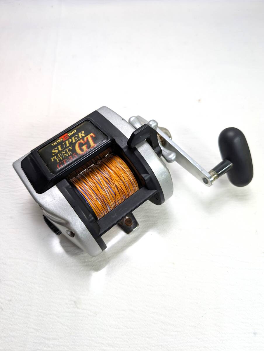 【動作品】TACTICS ENJOY SUPER PLENTY FUNE GT-35 船用 両軸リール タクティクスエンジョイ プロマリン 手巻き 右巻き （管理：DO20）