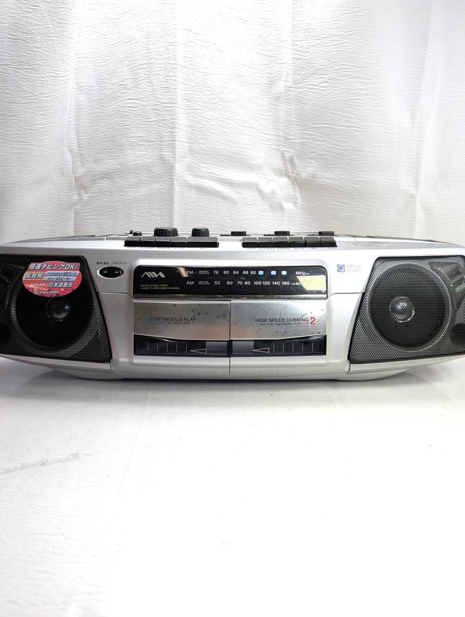 AIWA アイワ ダブルラジカセ CS-W535 ステレオラジオカセットレコーダー 2004年製 (管理:Y120)
