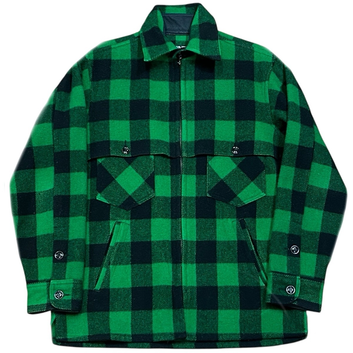 良品 ビンテージ レア 90’s〜00’s JOHNSON WOOLEN MILLS ジョンソンウーレンミルズ JAC SHIRT USA製 緑/黒 size S ウールジャケット CPO