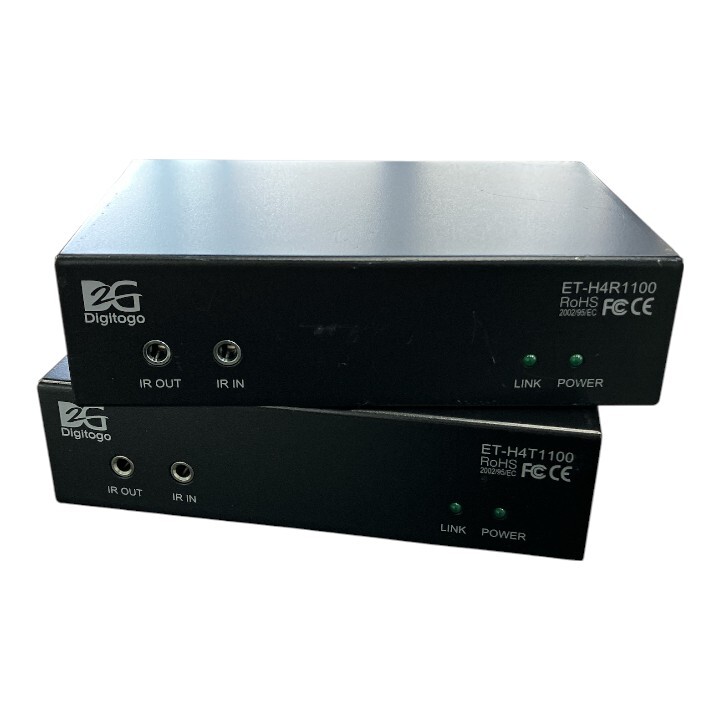 【中古(未検査)】 Digitogo HDMI延長器 送受信セット ET-H4T1100 ＆ ET-H4R1100 4K対応 PoE HDBaseT 100m延長 91-A1_92-A1②