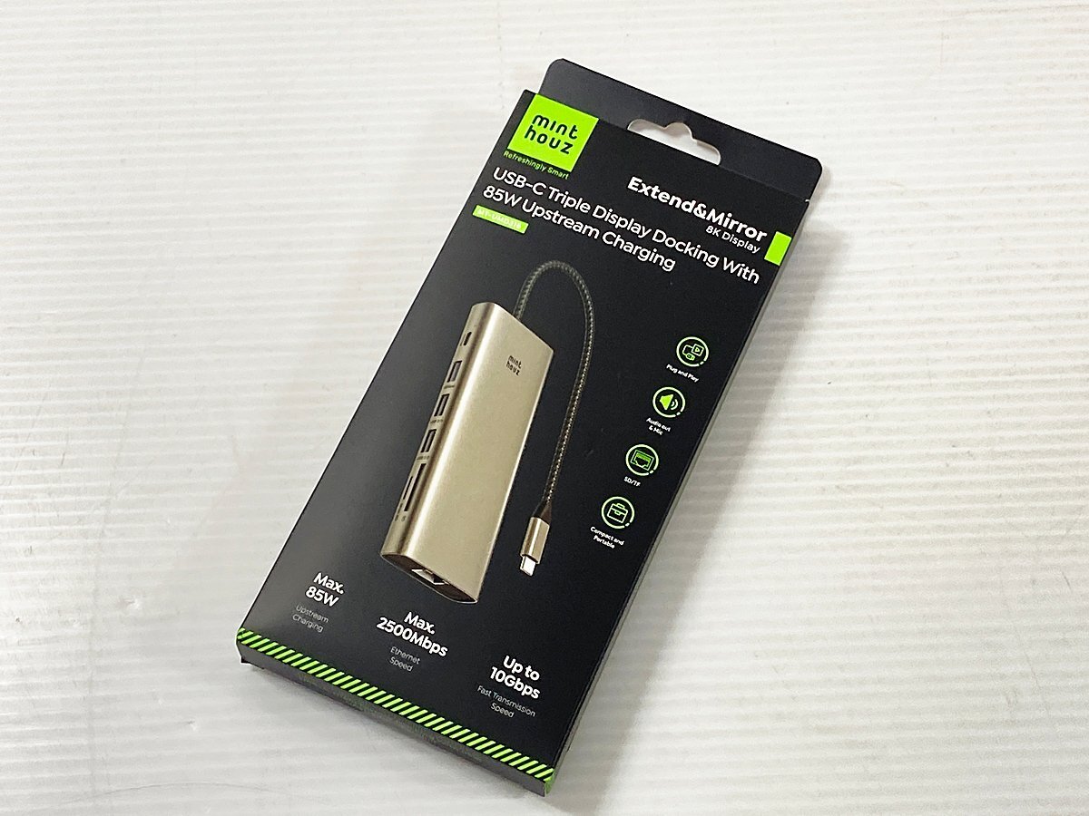 ∞【未開封/未使用】minthouz ドッキングステーション MT-UMD316 12-in-1 USB-C バブ 拡張 ドック 3画面出力 8K □H8