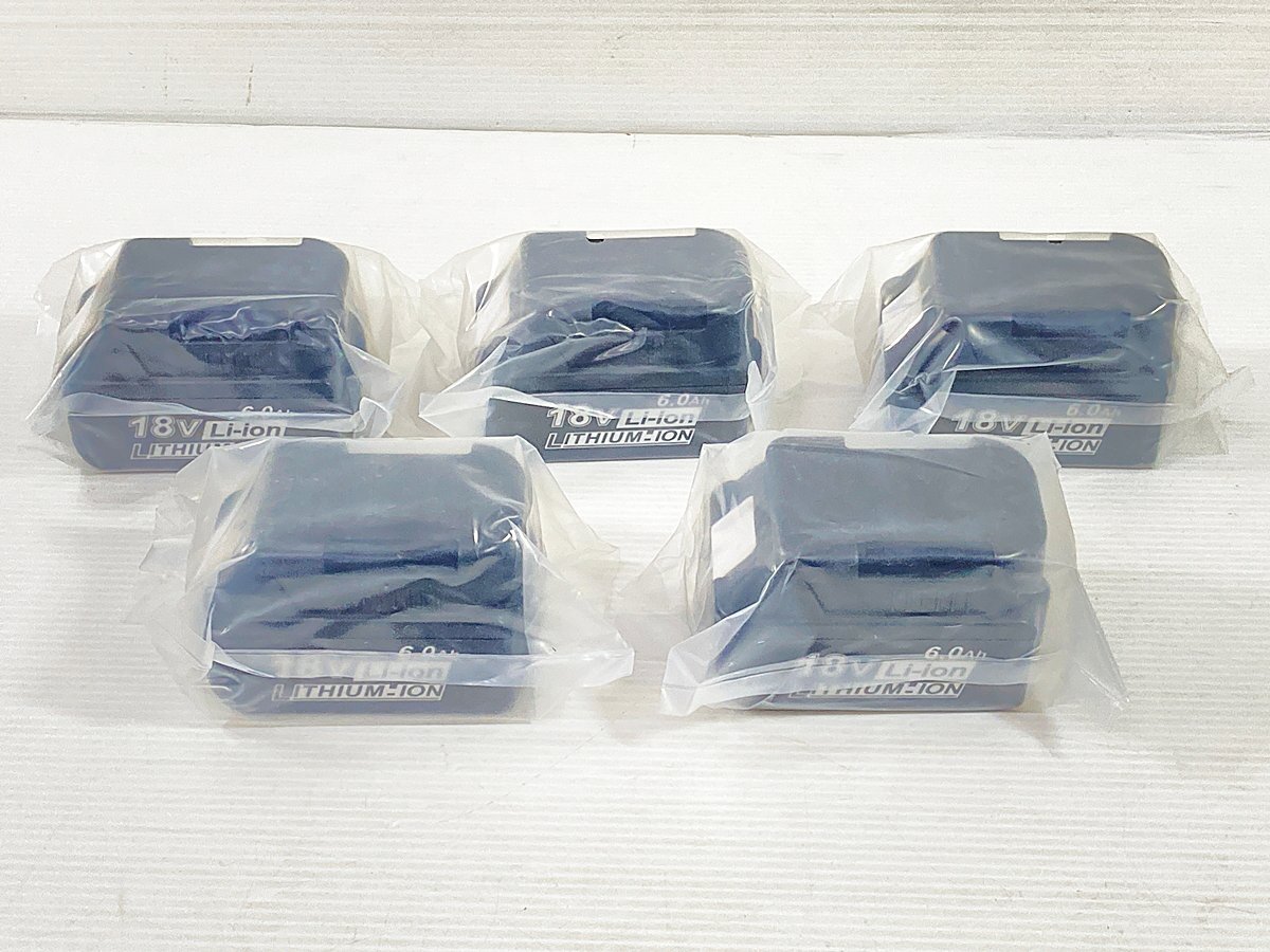 ∞【未使用】アールアップ マキタ互換 18V 充電式バッテリー BL1860 6.0Ah 5点 まとめ売り 残容量表示 リチウムイオンバッテリー □H8