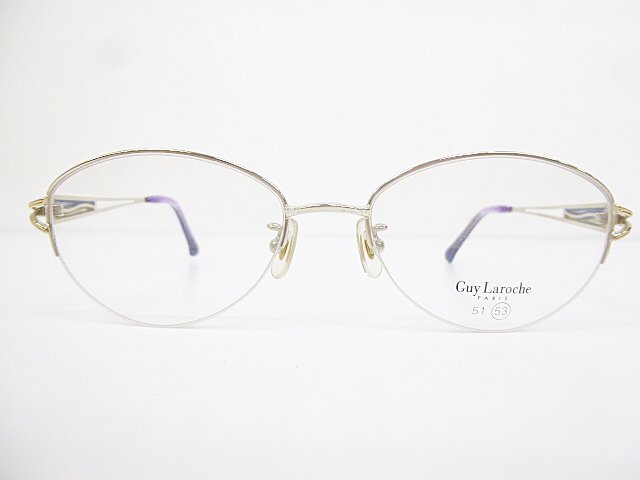 ∞ Guy Laroche ギラロッシュ 眼鏡 メガネフレーム GL-1006 53□17-135 メタル ナイロール シルバー □H8
