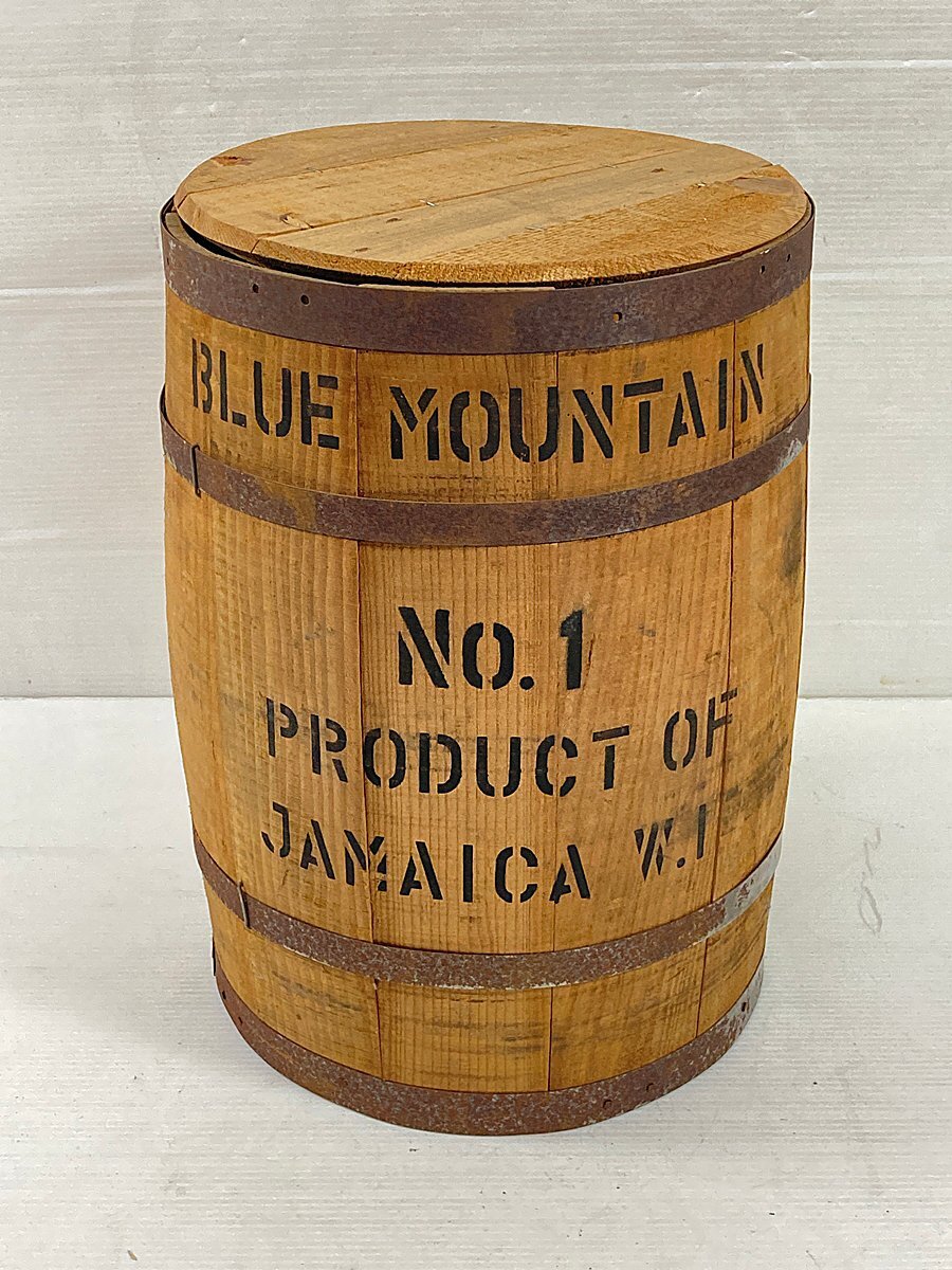 ∞ コーヒー樽 コーヒーバレル UCC BLUE MOUNTAIN ブルーマウンテン インテリア ガーデニング ゴミ箱 ディスプレイ アンティーク □H8