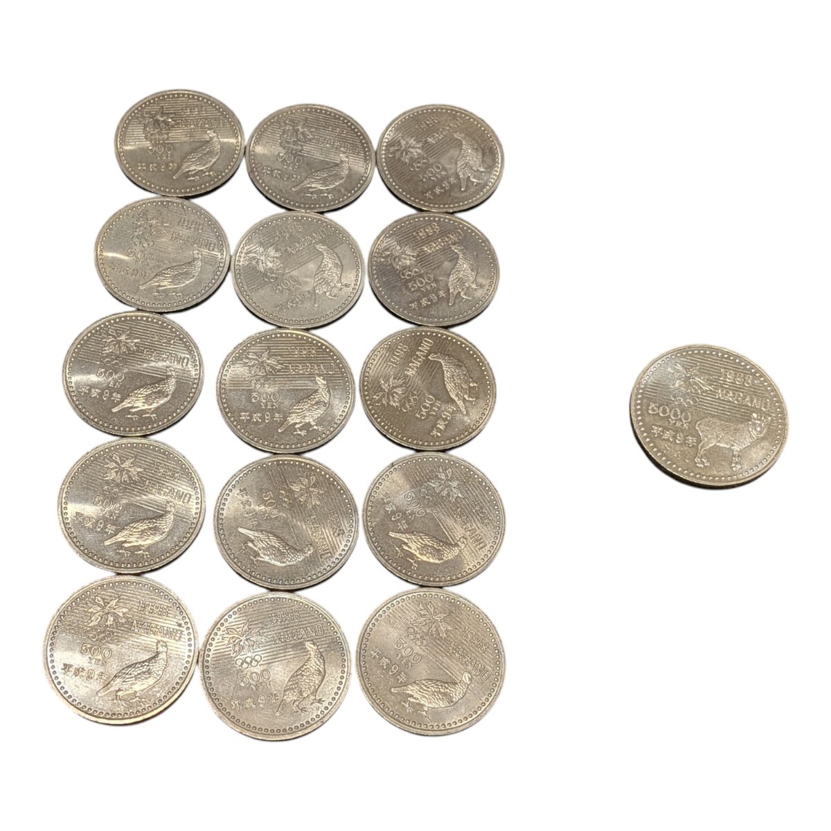 ★長野オリンピック冬季記念 5000円銀貨＋500円白銅貨 16枚まとめて★