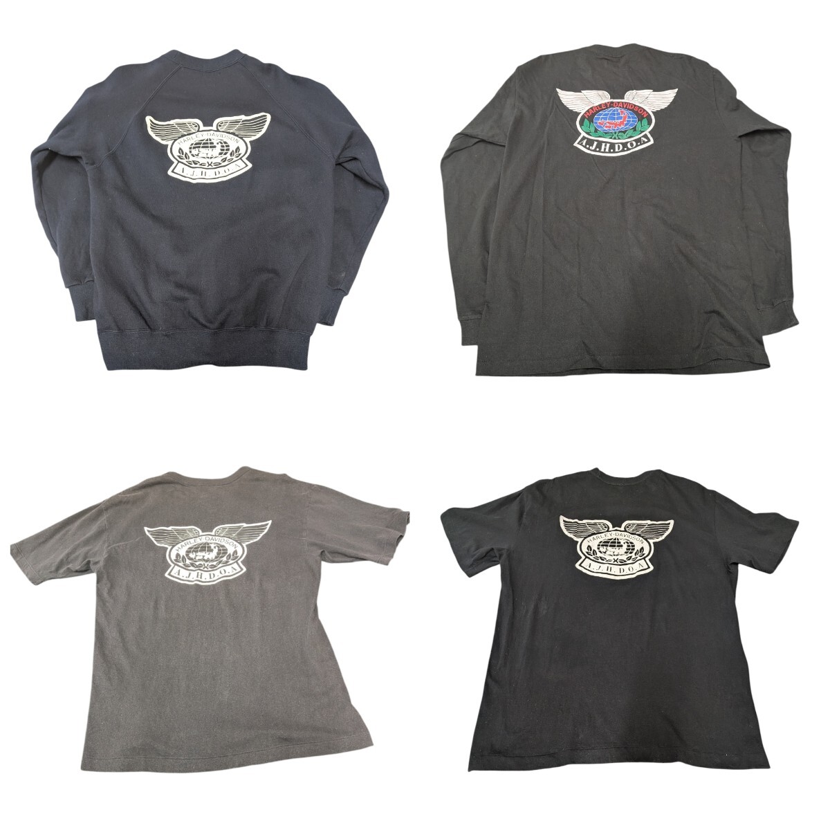 ★HARLEY DAVIDSON A.J.H.D.O.A 全日本ハーレーダビッドソン Tシャツ/ロンT/スウェットトレーナー 4枚セット★