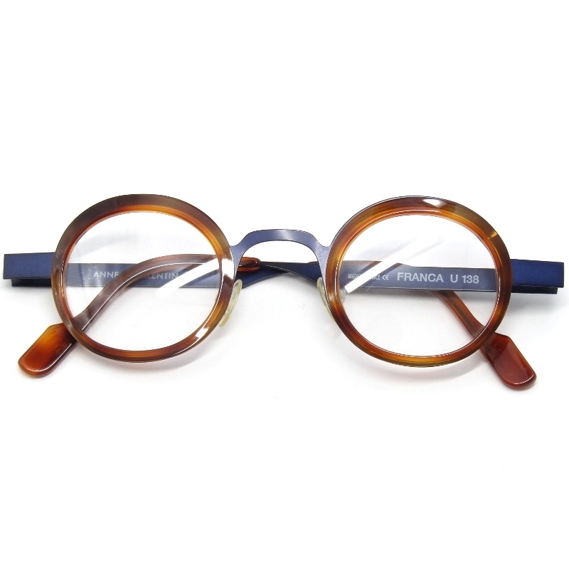 未使用 ANNE ET VALENTIN アンバレンタイン メガネフレーム FRANCA フランス製 フランカ U138 マットネイビー/ライトデミ 61004692